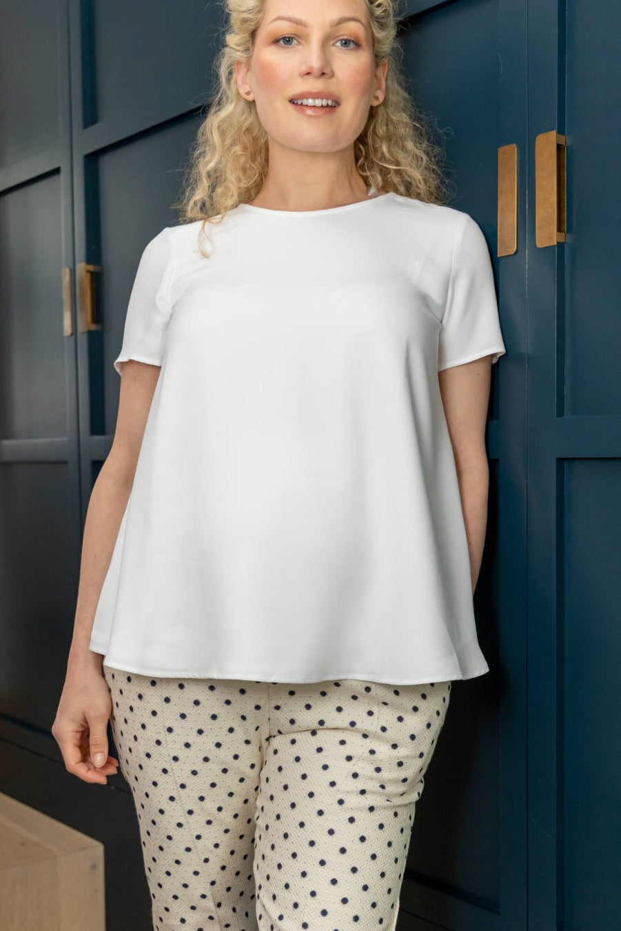 White Maternity A-line Top