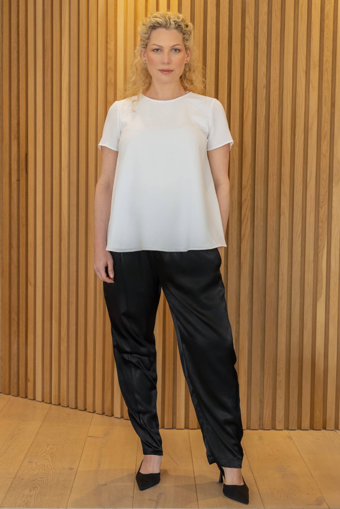 White Maternity A-line Top