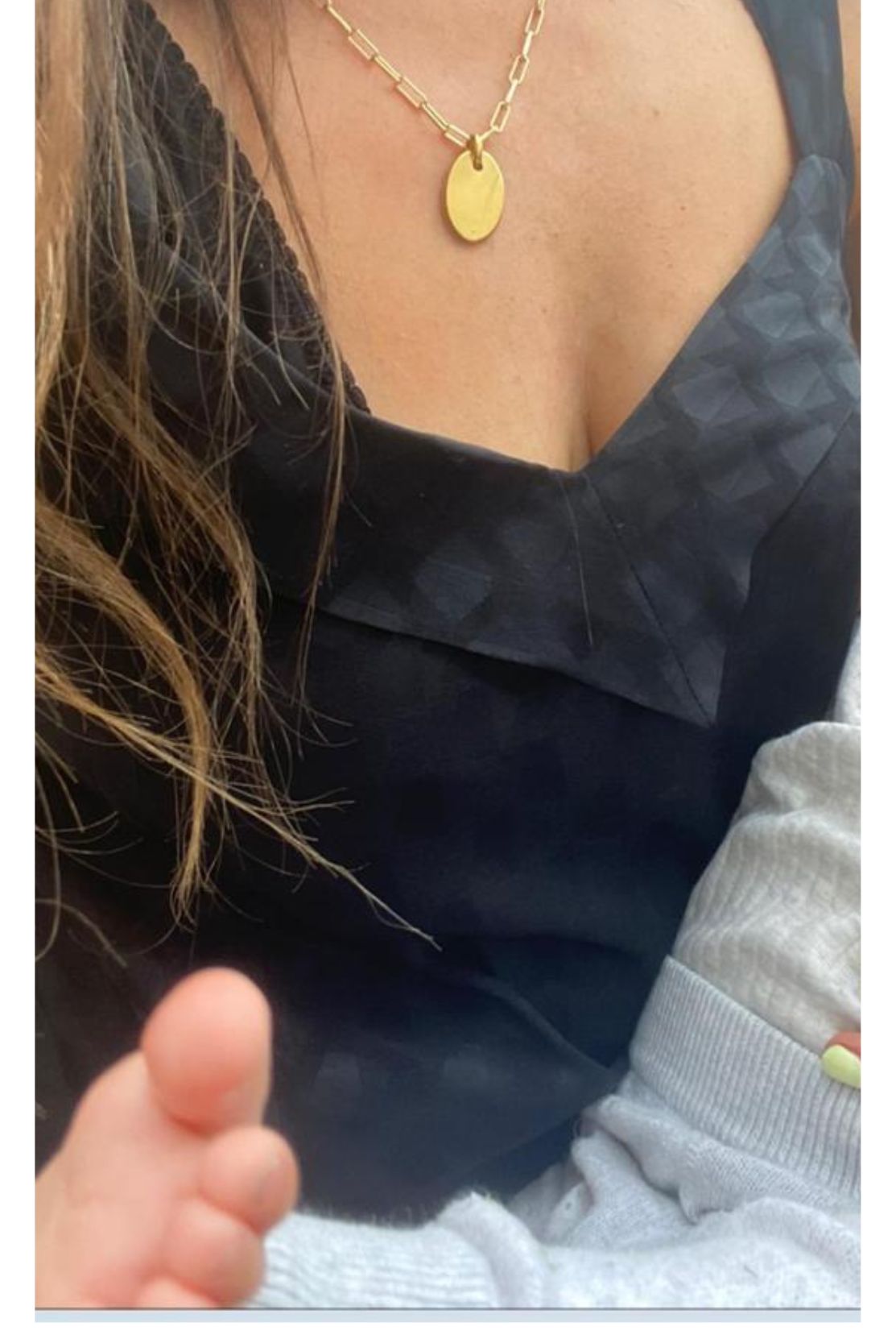 Cami-style Nursing Top in Black Satin