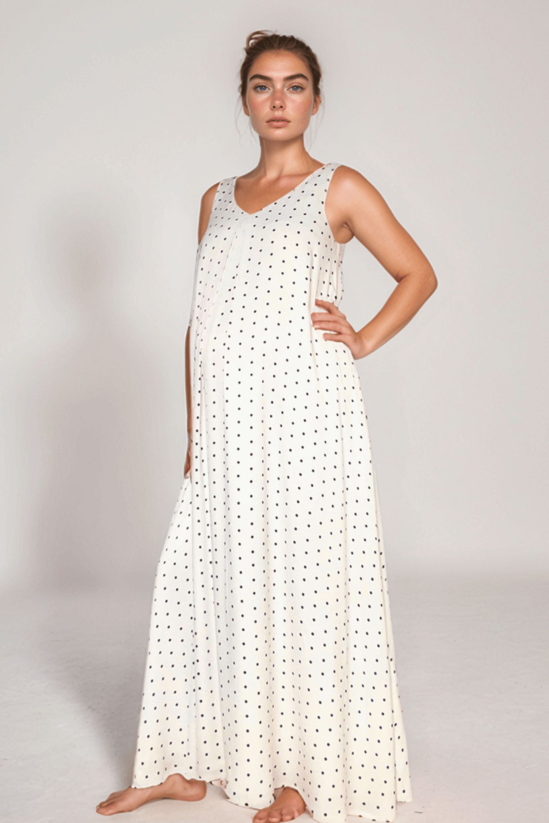 Ivory Dotty A-Line Dress