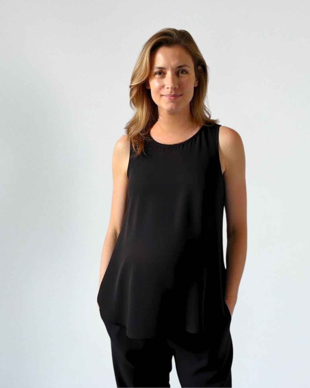 Sleeveless Black Maternity Top, part of Co-Ord set