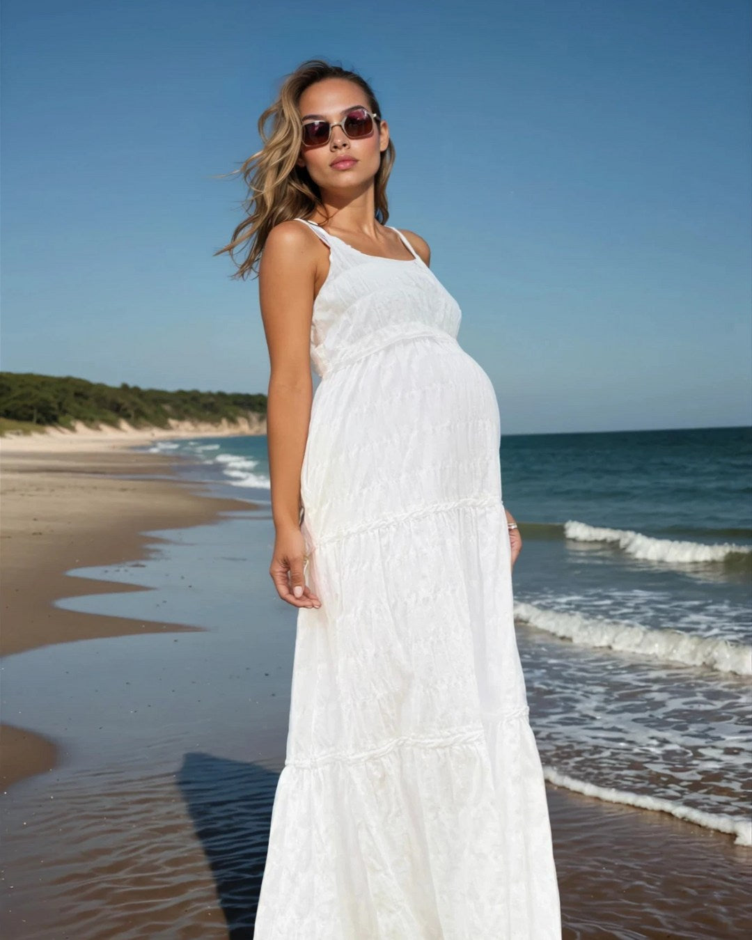 White Maternity & Nursing Sundress