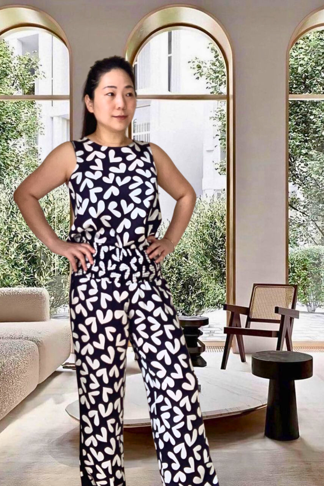 Summer Maternity Trousers, Hearts Print