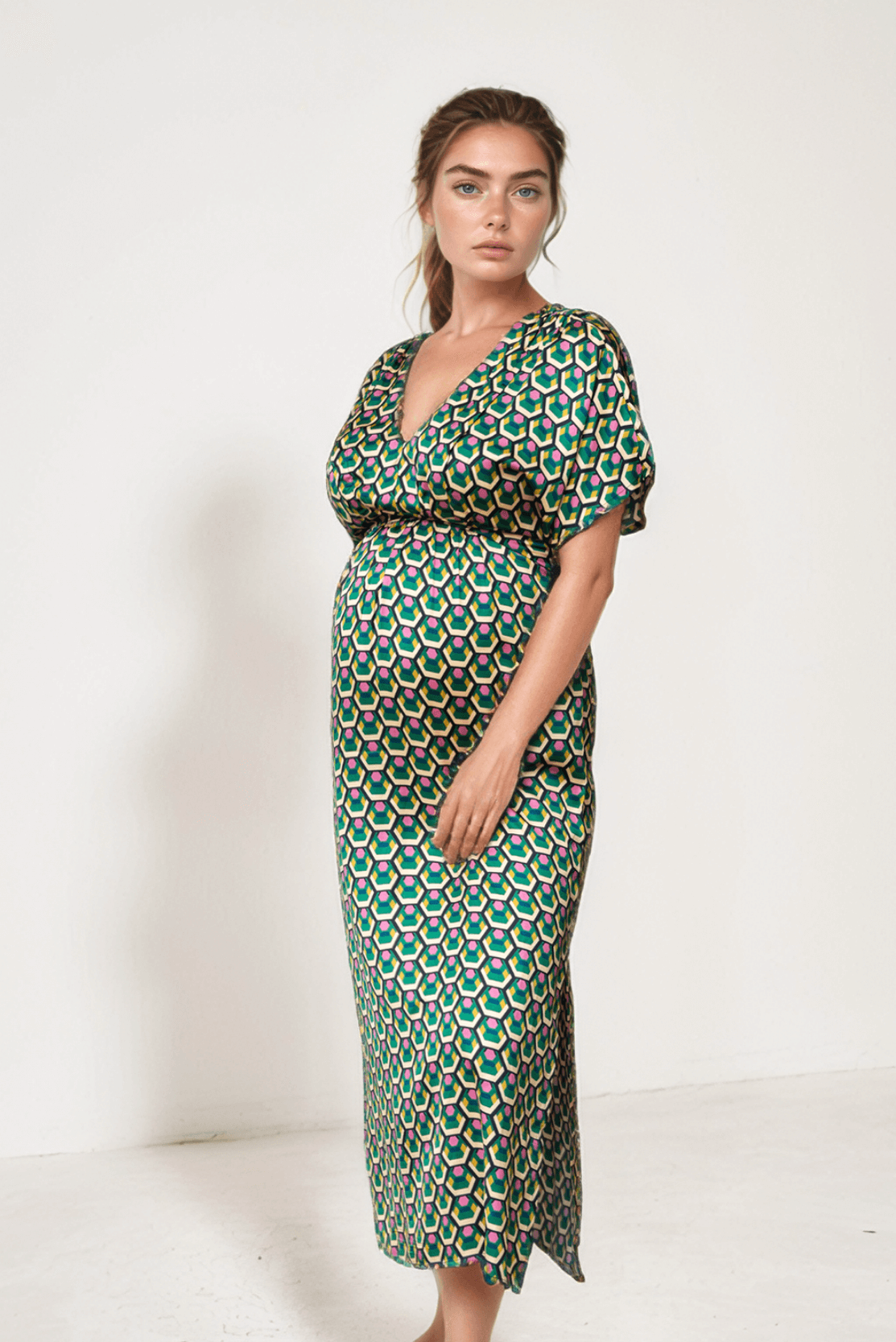 maternity bodycon dress with kimono Sexy Mama Maternity Midi Bodycon Dress + Kimono