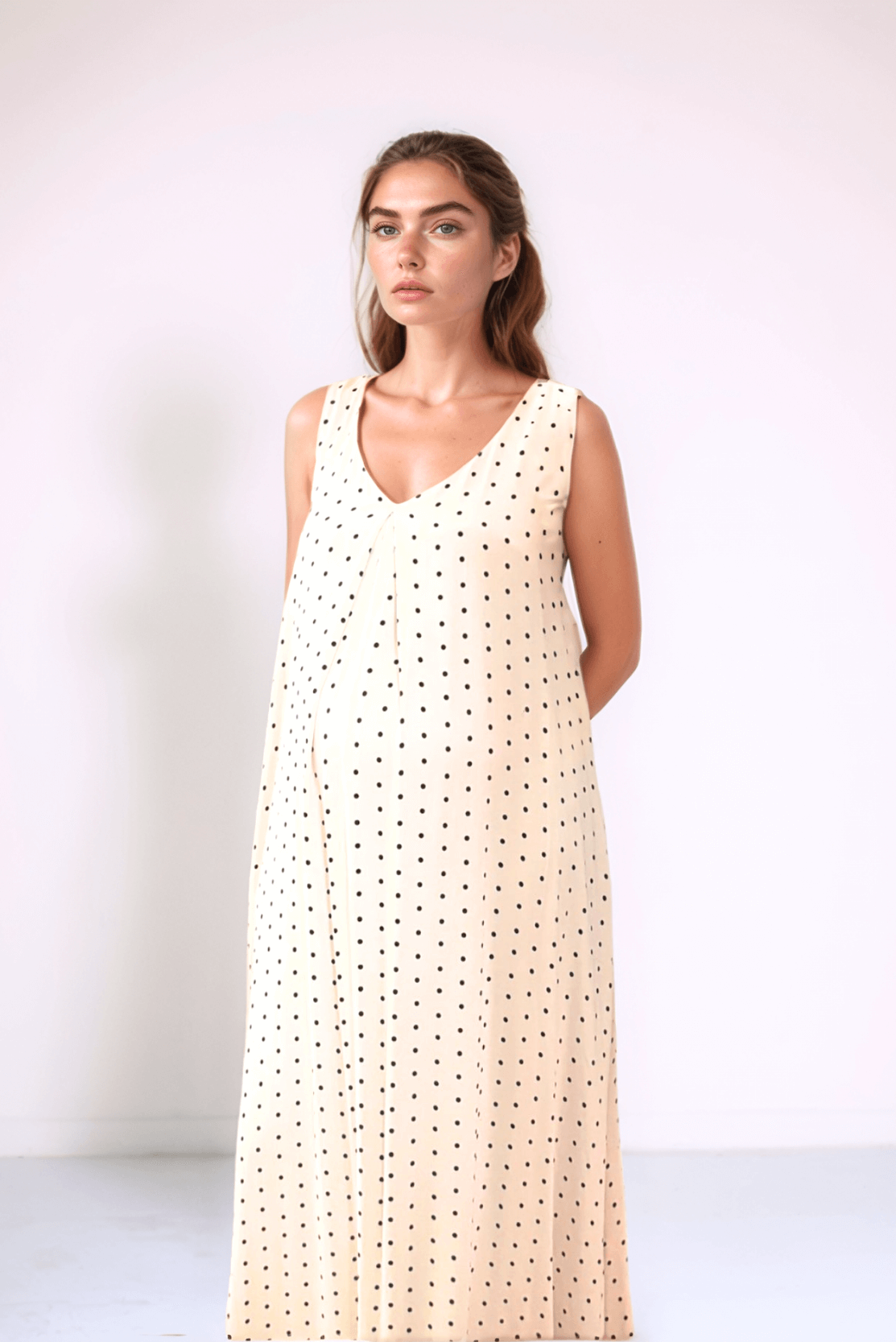 Ivory Dotty A-Line Dress