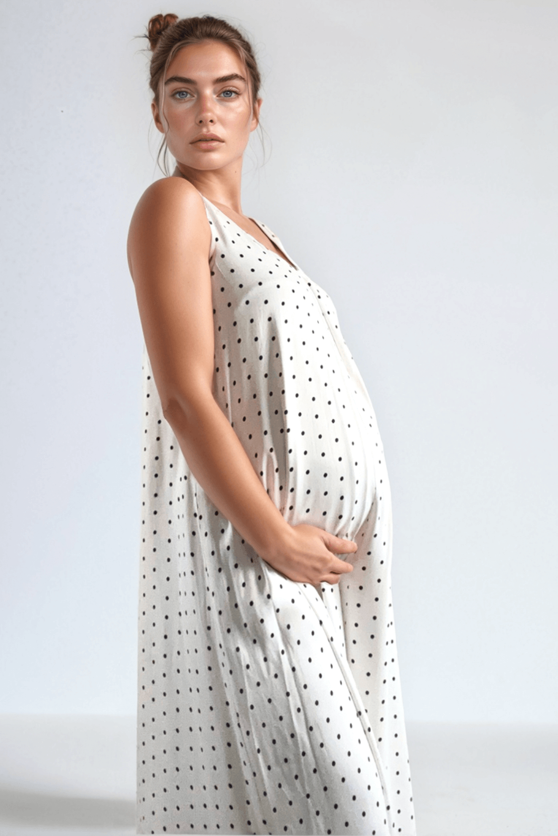 Ivory Dotty A-Line Dress