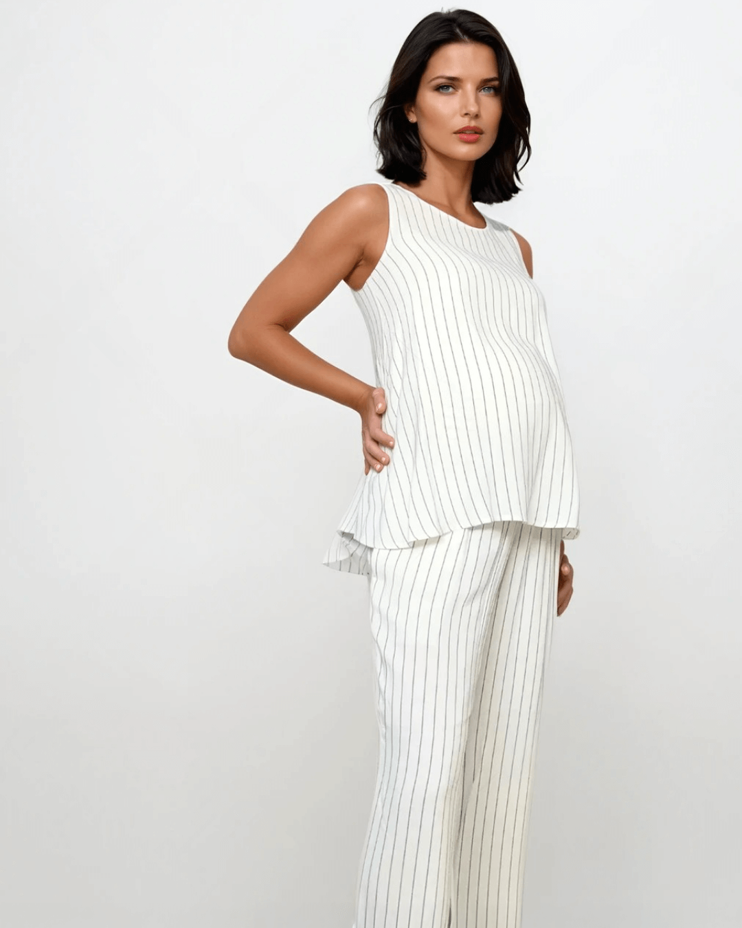 The White Pinstripe Co-Ord Set