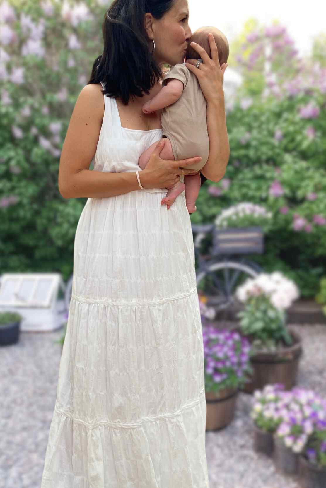 White Maternity & Nursing Sundress