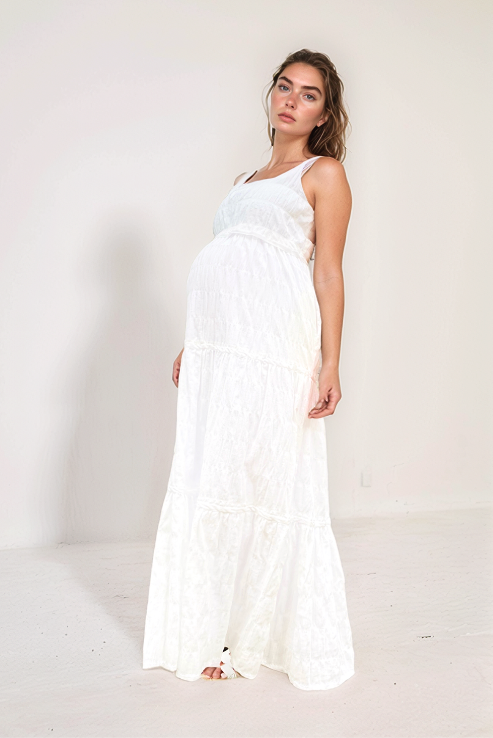 White Maternity & Nursing Sundress