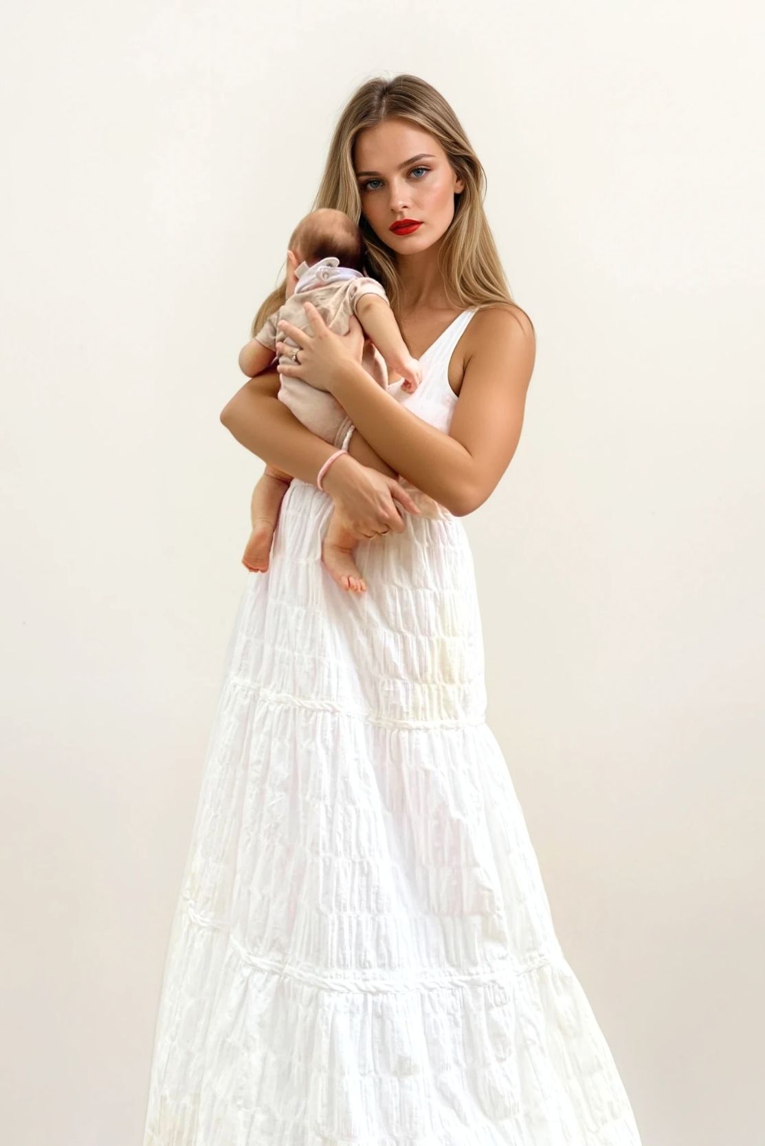 White Maternity & Nursing Sundress