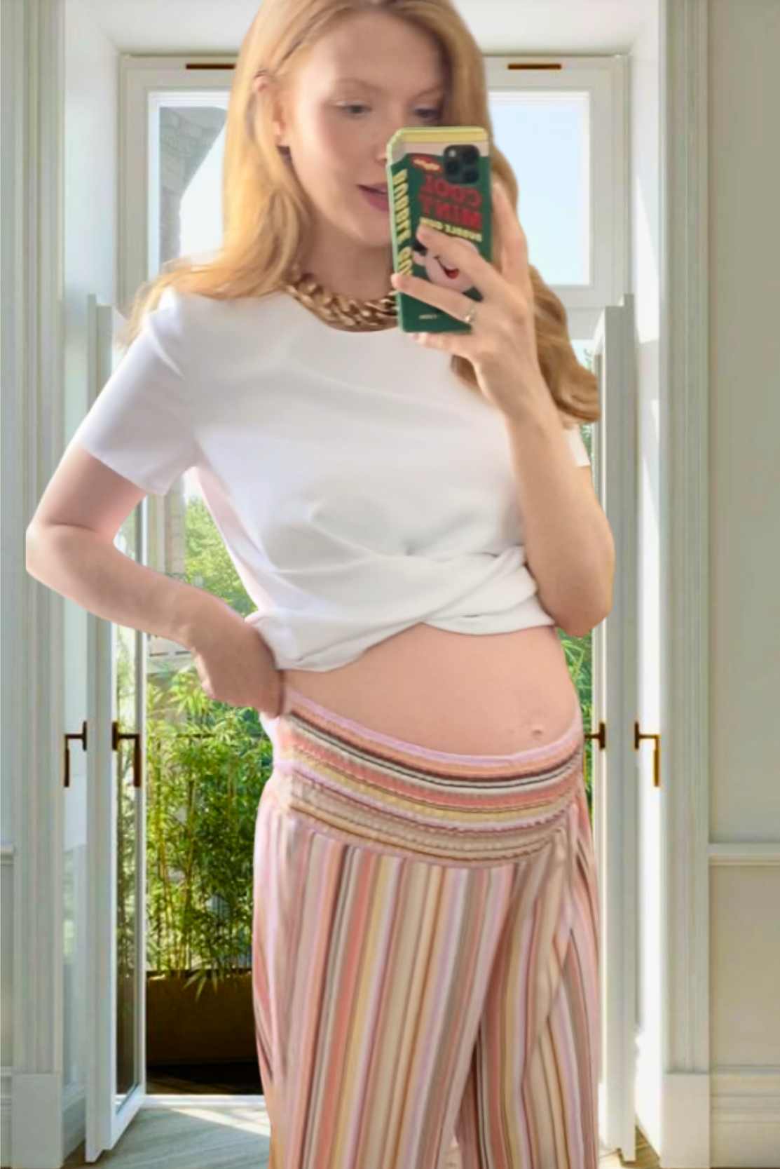 Candy Striped Summer Maternity Trousers