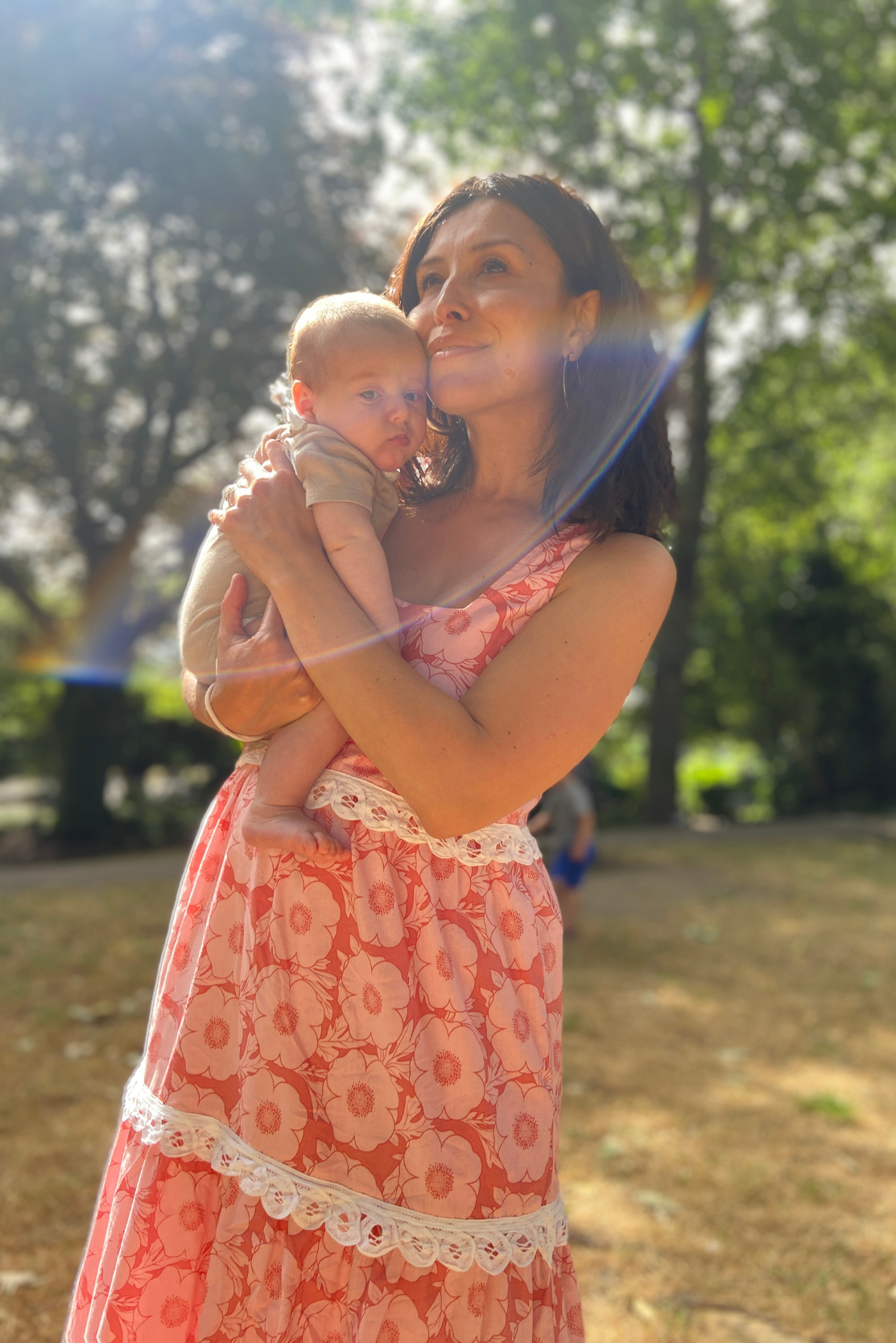 Beautiful Bump-to-Baby maternity and breastfeeding dress that evolves with you. A summer essential for any maternity wardrobe. The tiered design of this lightweight cotton maternity sundress makes it a chic maternity choice, while concealed zips deliver convenient breastfeeding access. Bump, Breastfeeding & Beyond.