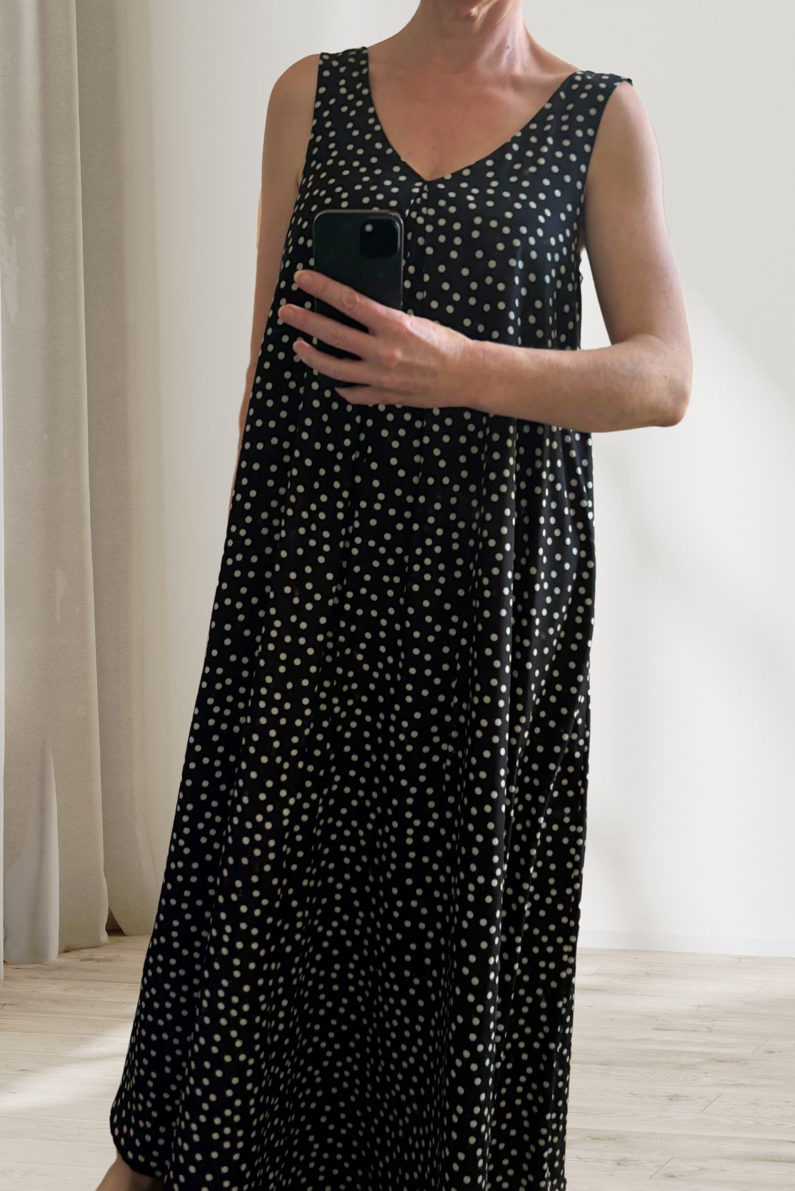 Black & White Polka Dot A-Line Dress