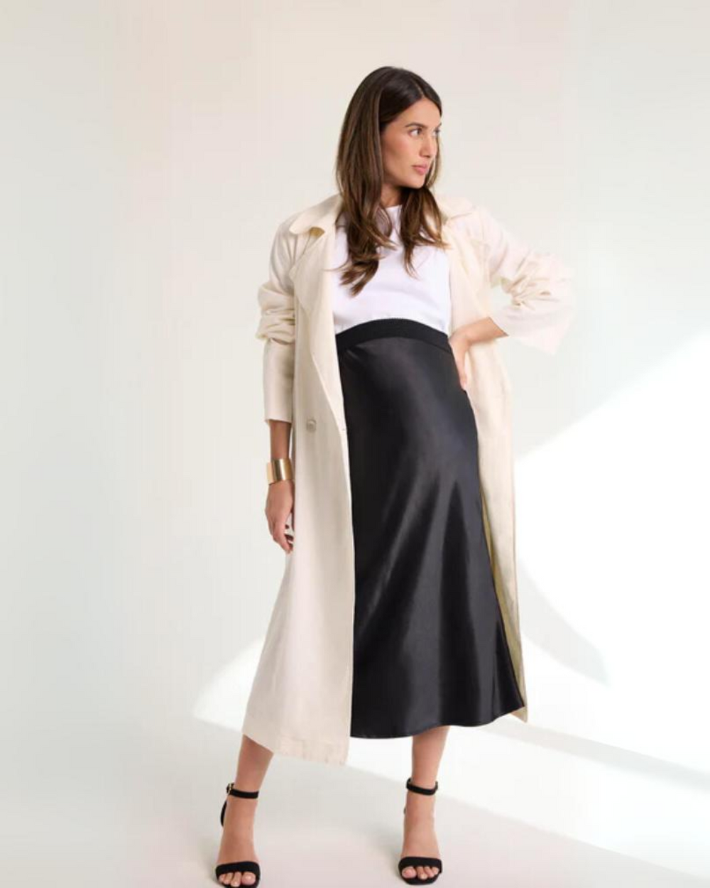 Black Tiered Maternity Skirt main image 1