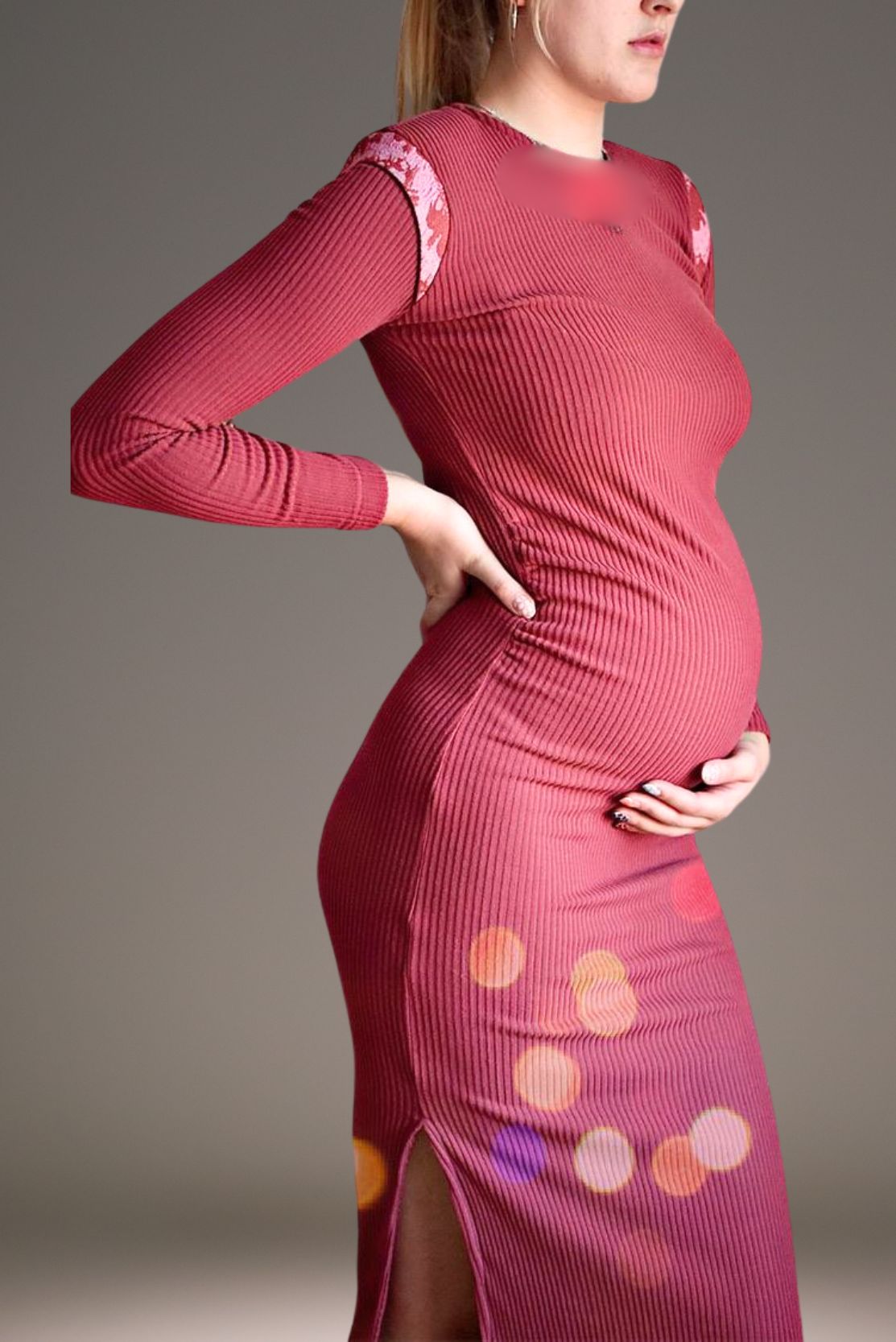 Formfitting maternity dress, from an elevated pregnancy brand, that does good clothes for office and everyday