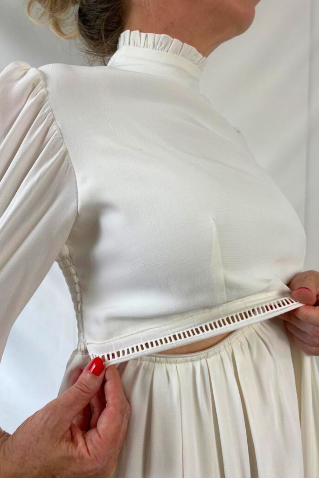 Ivory silky maternity & breastfeeding dress