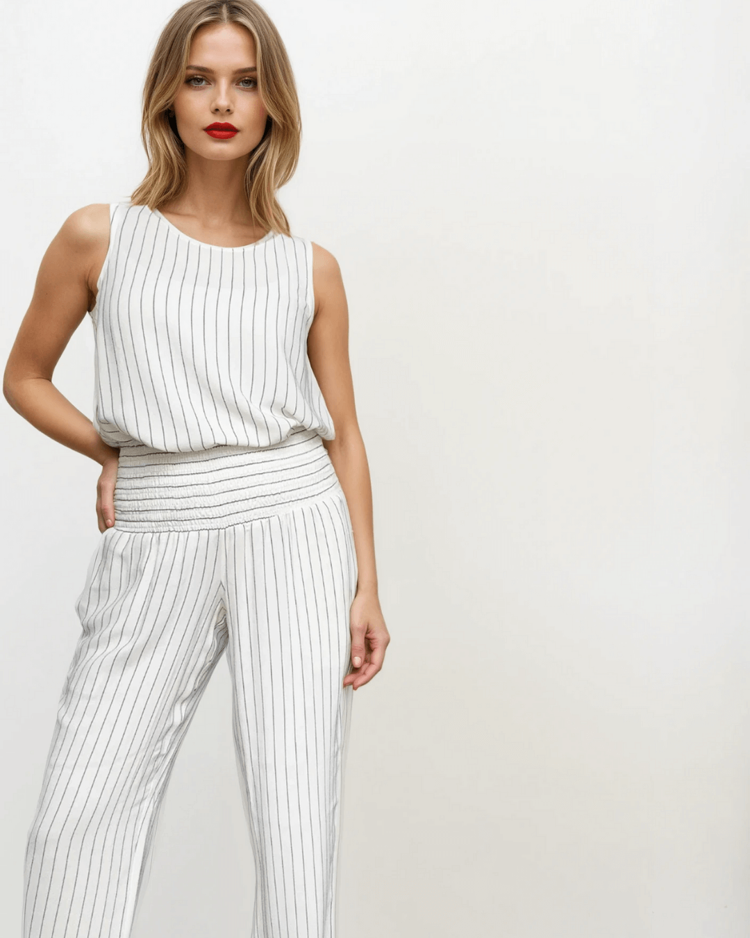 The White Pinstripe Co-Ord Set