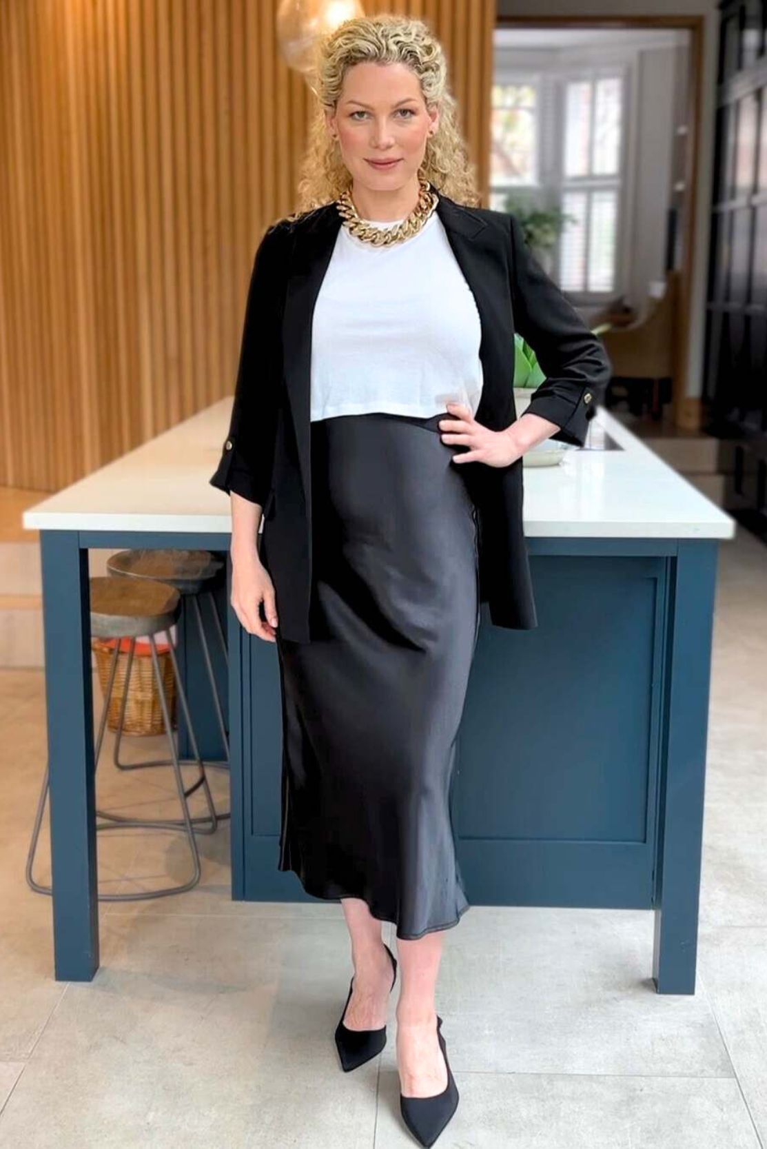 White cotton top for maternity business suits or maternity workwear for the Summer time, premium quality, Dublin and London brand