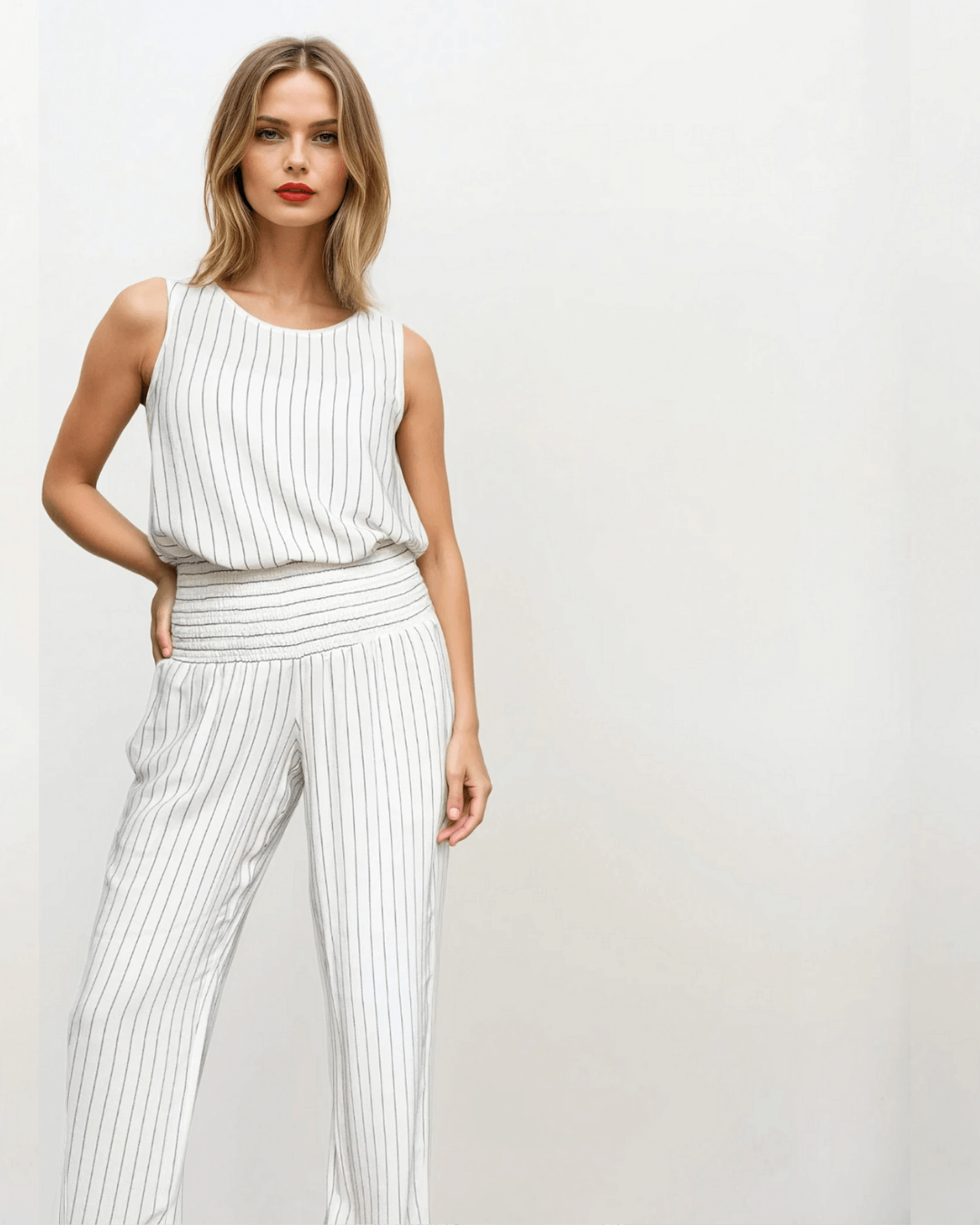 The White Pinstripe Co-Ord Set
