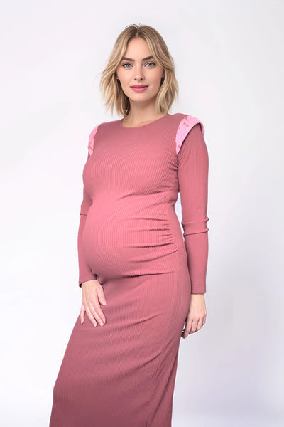Ribbed Knit Maternity Dress